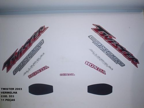 Faixa Cbx 250 Twister 03 - Moto Cor Vermelha - Kit 553