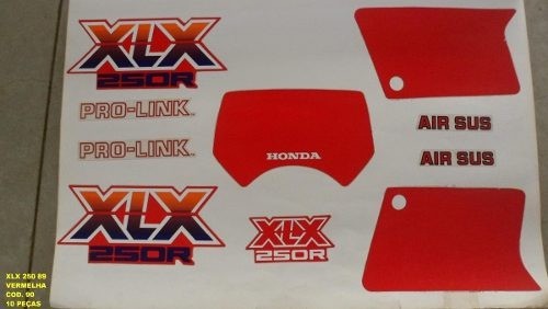 Faixa Xlx 250 89 - Moto Cor Vermelha (90 - Kit Adesivos)