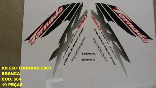 Faixa Xr 250 Tornado 03 - Moto Cor Branca - Kit 564