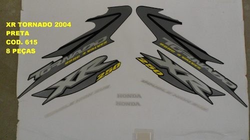 Faixa Xr 250 Tornado 04 - Moto Cor Preta - Kit 615