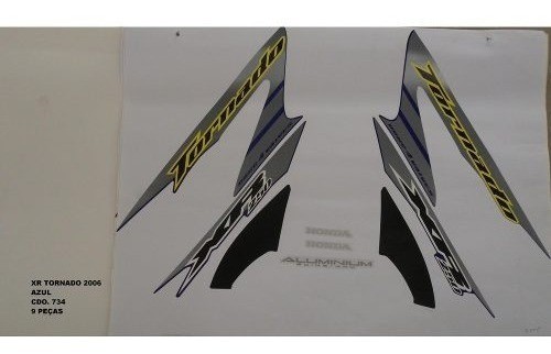 Faixa Xr 250 Tornado 06 - Moto Cor Azul (734 - Kit Adesivos)