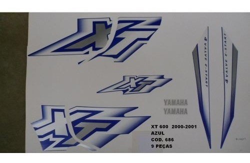 Faixa Xt 600 00/01 - Moto Cor Azul (686 - Kit Adesivos)