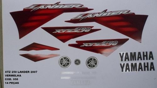 Faixa Xtz 250 07 - Moto Cor Vermelha (958 - Kit Adesivos)