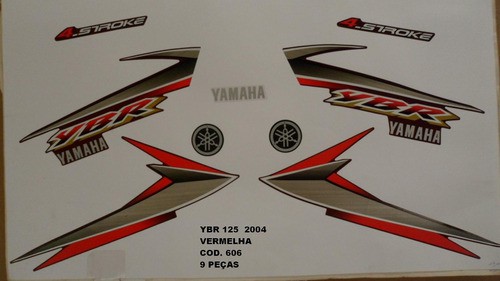 Faixa Ybr 125 04 - Moto Cor Vermelha - Kit 606