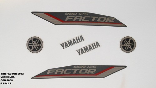 Faixa Ybr 125 Factor 12 - Moto Cor Vermelha - Kit 1080