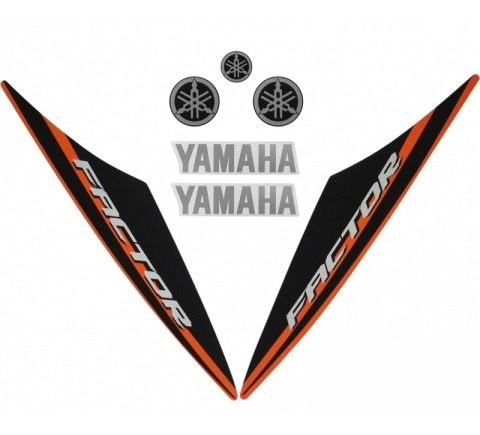 Faixa Ybr 125 Factor 15/16 - Moto Cor Laranja - Kit 208