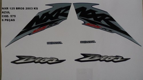 Faixas Nxr 125 Bros Ks 03 - Moto Cor Azul - Kit 575