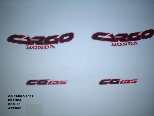Kit De Adesivos Cg 125 Cargo 01 - Moto Cor Branca - 95