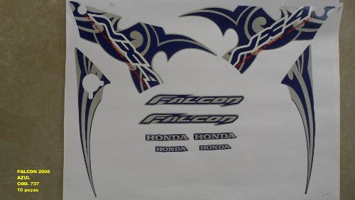 Kit De Adesivos Nx 400 Falcon 06 - Moto Cor Azul 737