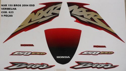 Kit De Adesivos Nxr 150 Bros 04 - Moto Cor Vermelha - 623