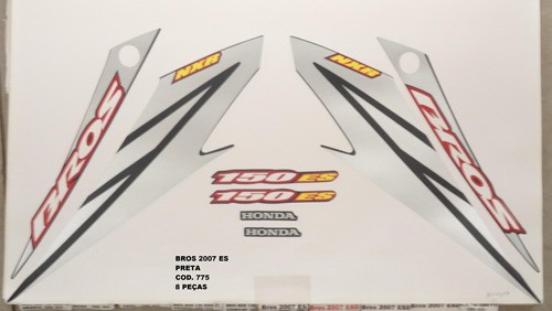 Kit De Adesivos Nxr 150 Bros Es 07 - Moto Cor Preta - 775