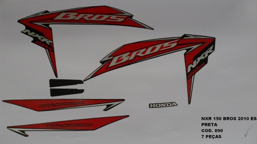 Kit De Adesivos Nxr 150 Bros Es 10 - Moto Cor Preta - 890