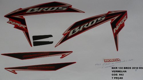 Kit De Adesivos Nxr 150 Bros Ks 10 - Moto Cor Vermelha - 892