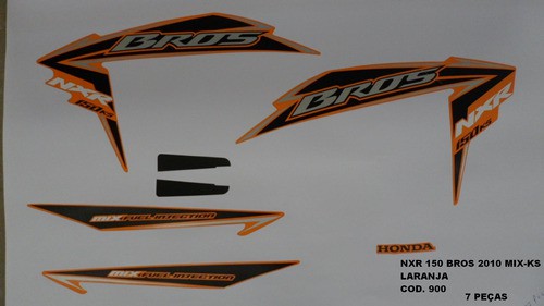 Kit De Adesivos Nxr 150 Bros Ks Mix 10 Moto Cor Laranja 900