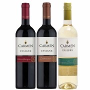 Kit 3 Vinhos Chilenos Carmen Insigne Cabernet Sauvignon, Carmenere e Sauvignon Blanc
