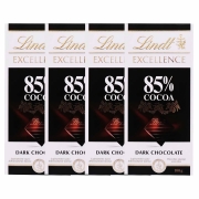 Kit 4x Barra de chocolate Lindt 85% Amargo 100g Dark