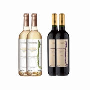 Kit 4x Vinho Branco/Tinto Chileno Baron Philippe de Rothschild Chardonnay/Carmenere 750ml