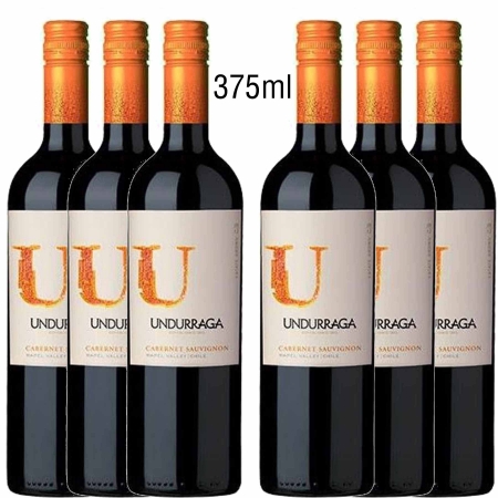 Kit 6 Vinho Tinto Chile Undurraga U Cabernet Sauvignon 2019 375ml