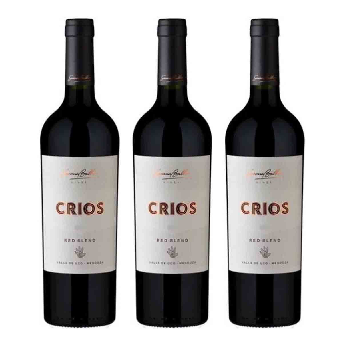 Caixa de 3 Vinhos Tinto Argentino Susana Balbo Crios Red Blend 750ml 2017