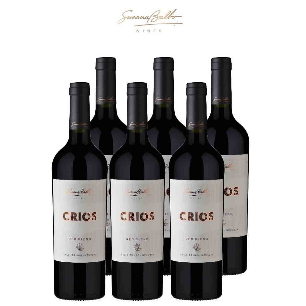 Caixa de 6 Vinhos Tinto Argentino Susana Balbo Crios Red Blend 750ml 2017