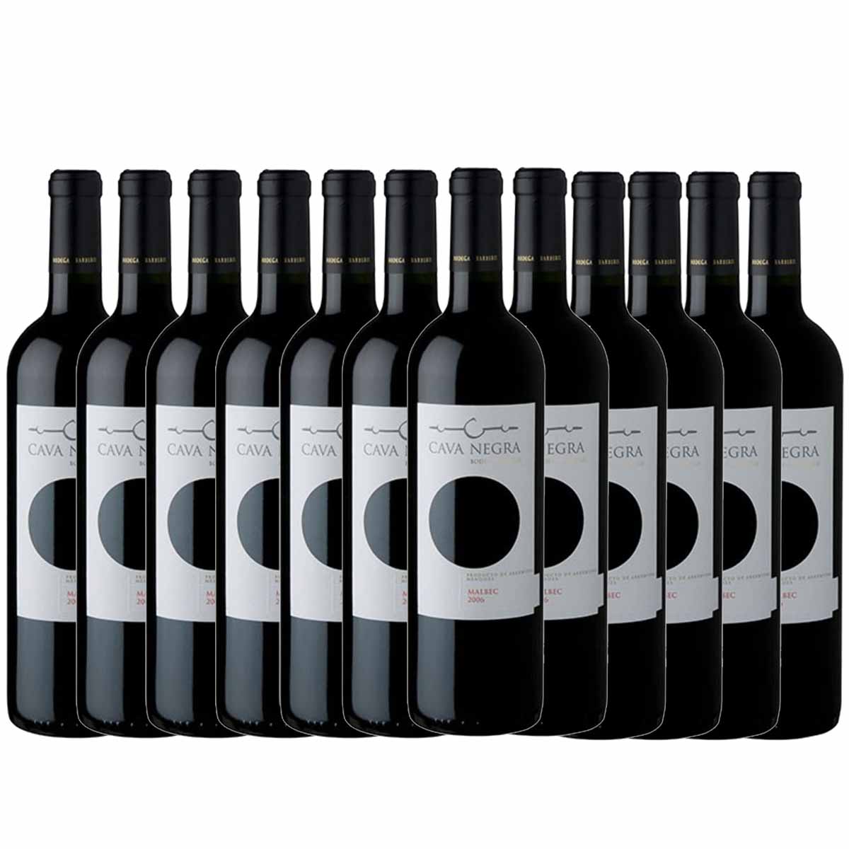 Kit 12x Vinho Tinto Argentino Cava Negra Malbec 2019