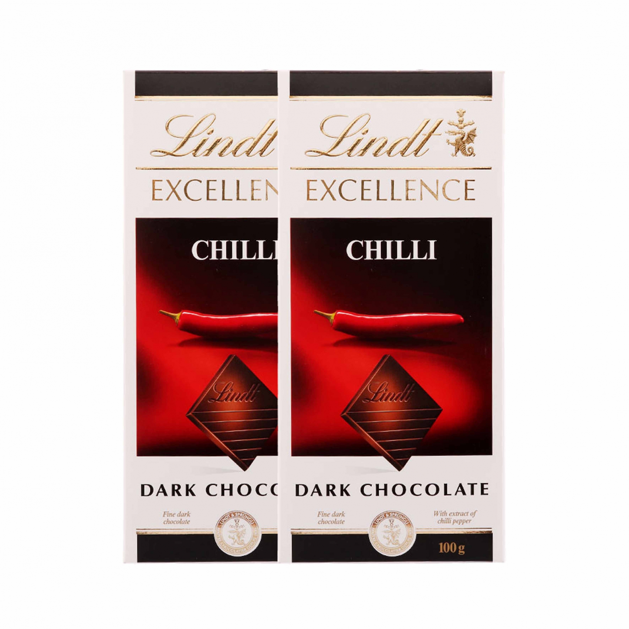 Kit 2x Barra de Chocolate Lindt Excellence Intense Chilli 100g Dark