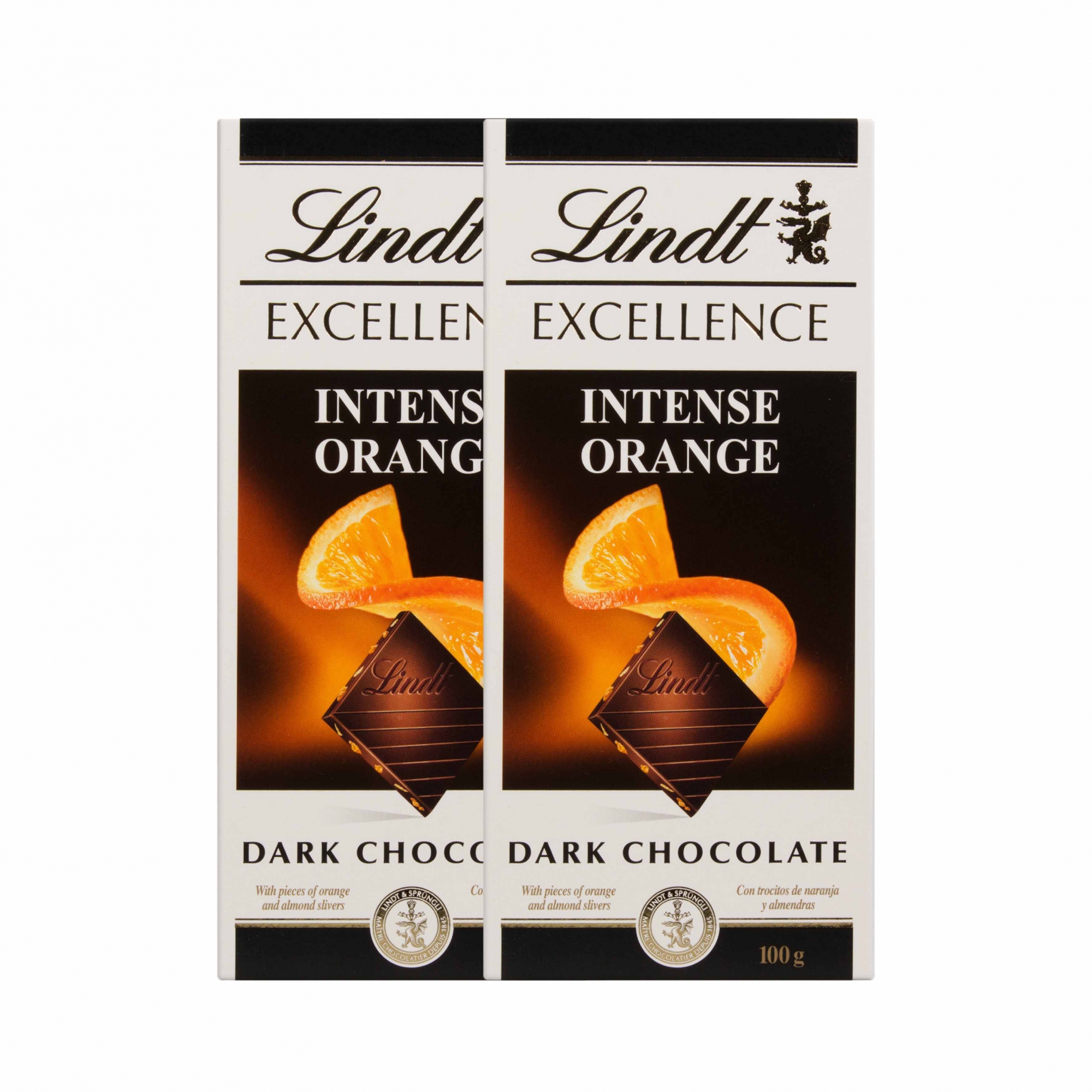 Kit 2x Barra de Chocolate Lindt Excellence Intense Orange 100g Dark