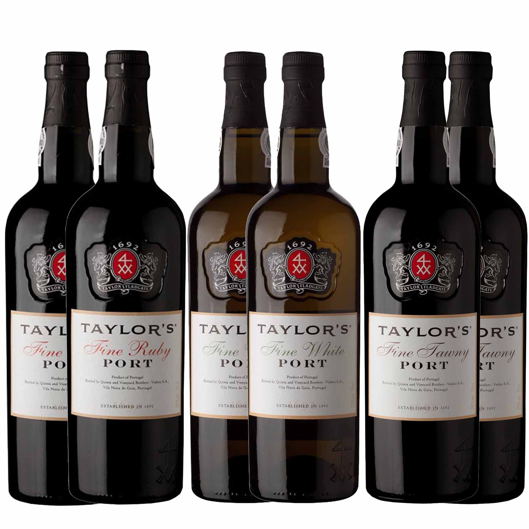 Kit 6x Vinho do Porto Taylor's White Fine + Tawny + Ruby