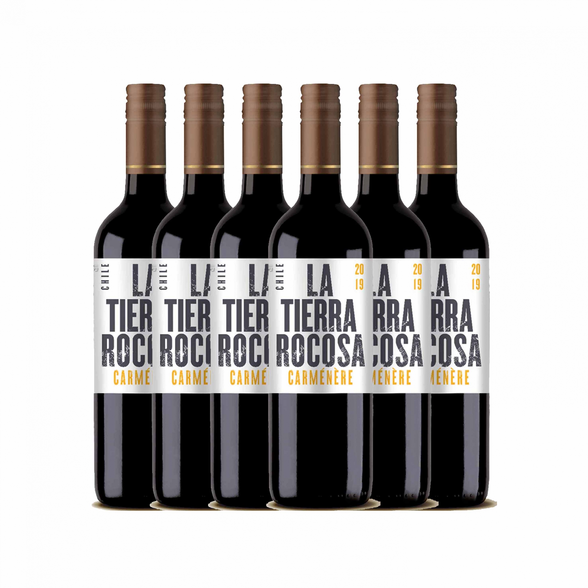 Kit 6x Vinho Tinto Chileno La Tierra Rocosa Camenere 2020