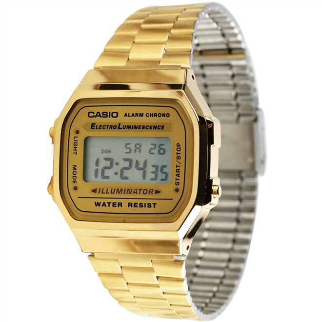 Relógio Casio Vintage Gold Digital Unissex A168WG-9WDF