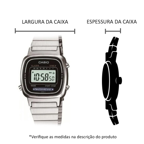 Relógio Feminino Analógico Casio LA670WA1DF - Prata