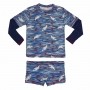 Conjunto Infantil Camiseta + Sunga Boxer Tubarão UV 50+ Everly