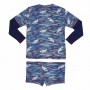 Conjunto Infantil Camiseta + Sunga Boxer Tubarão UV 50+ Everly