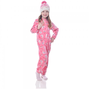 Macacão Pijama Infantil Soft Lhamas Rosa Everly