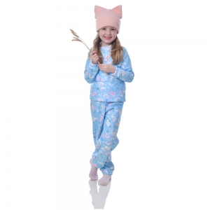 Pijama Infantil Soft Gatinhos Azul Everly - 02 peças