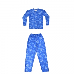 Pijama Teen Masculino Soft Barcos Azul Everly - 02 peças