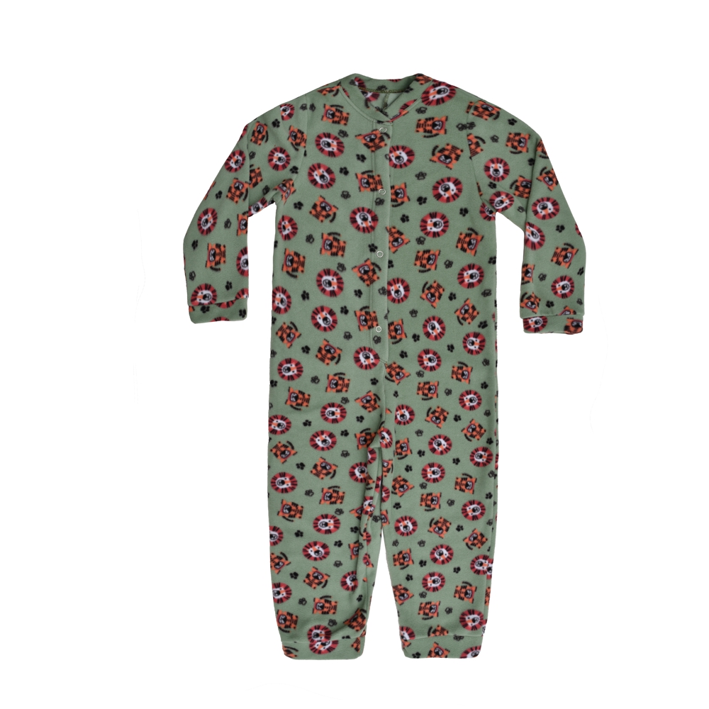 Macacão Pijama Infantil Soft Leãozinho Verde Everly