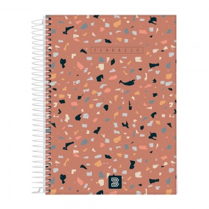 Caderno espiral universitário capa dura  01 matéria 80 folhas terrazzo - 53511