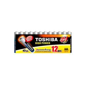Pilha Alcalina Palito AAA 1,5V LR03GCP Toshiba pacote Com 12 Un. - 54021
