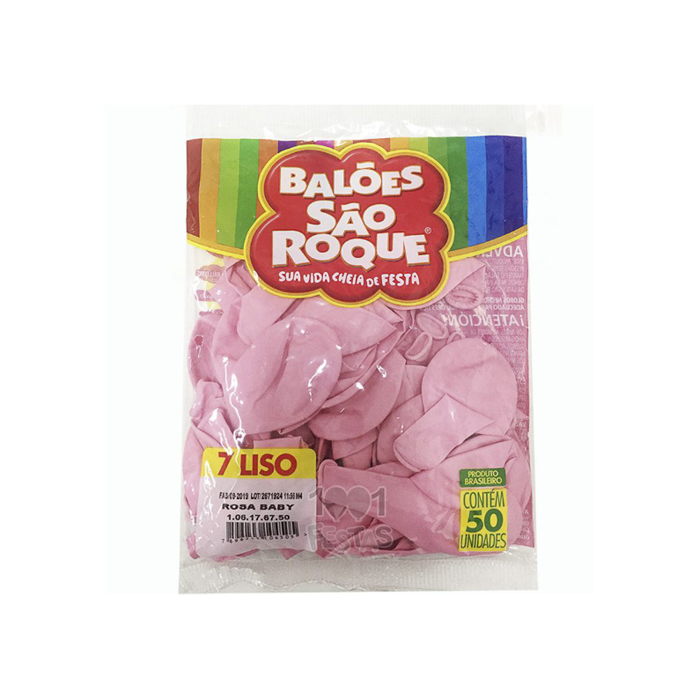 Balao Sao Roque Nr.07 C/50Un Rosa Baby - 28957