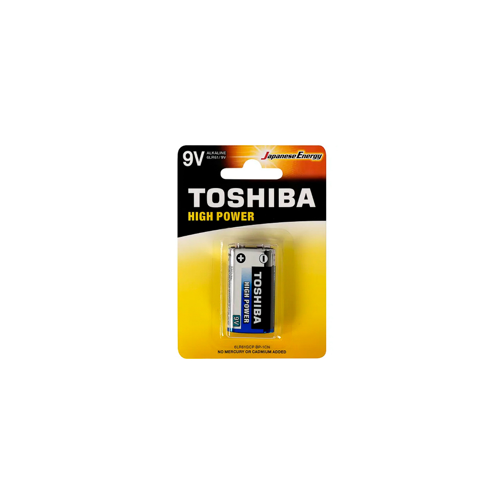 Bateria 9V Alcalina Toshiba Cartela Com 01 Unidades - 50028