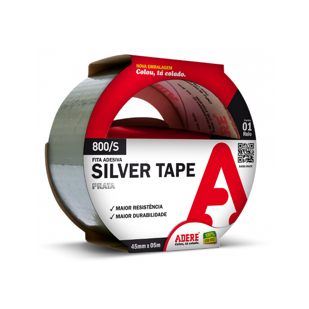 Fita Silver Tape Cinza 45mm X 05m Adere - 52738