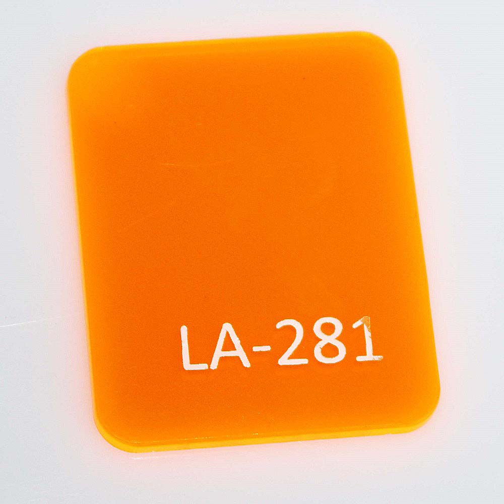 Chapa acrílico cast laranja LA-281 2mmx1000x2000mm