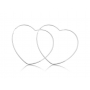 Brinco argola de prata fio redondo coração 7,6 cm