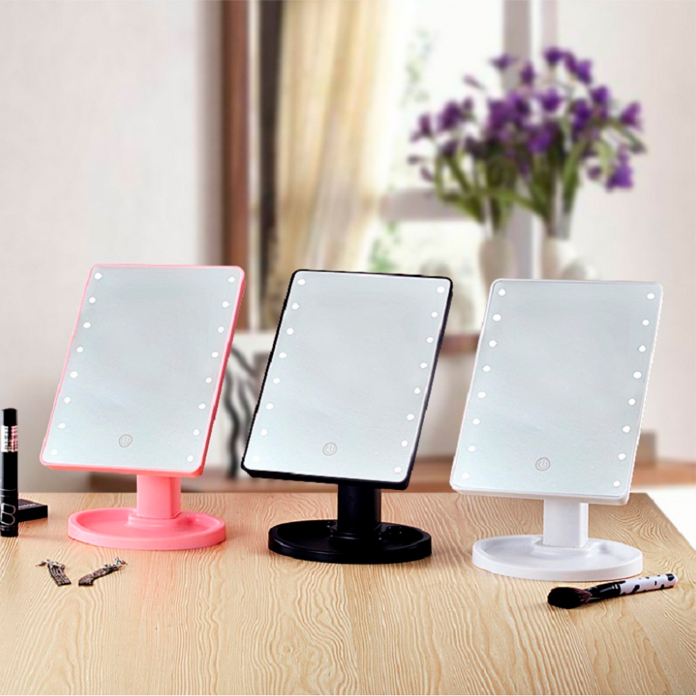 Espelho De Mesa Para Maquiagem Giratório Com LED - BF BRASIL