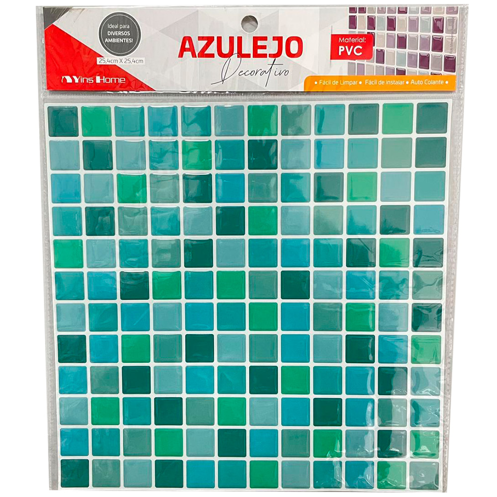 Pastilha Adesiva Azulejo Verde  25,4x25,4cm