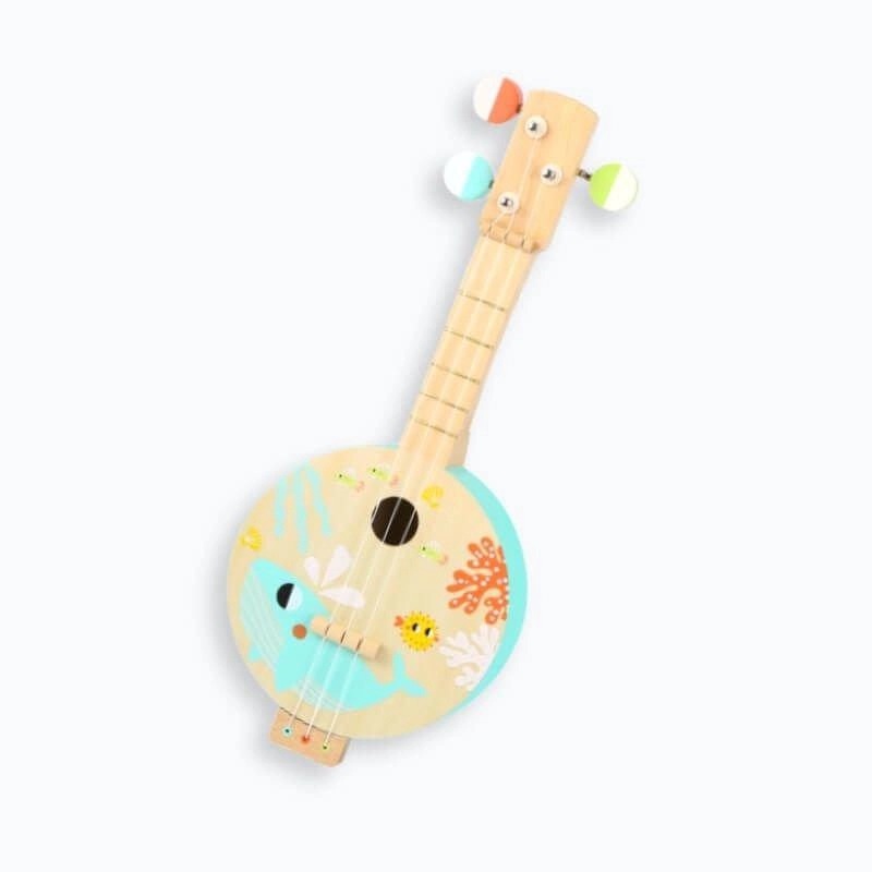 Banjo Instrumento Musical Infantil Brinquedo Educativo de Madeira