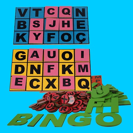 Bingo de Letras Brinquedo Educativo de Madeira 