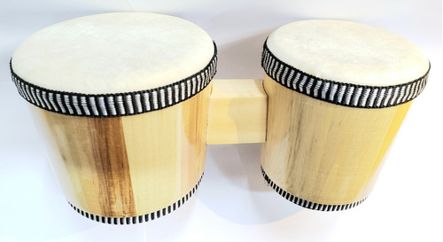 Bongo Simples em Madeira Natural Instrumento Musical Infantil