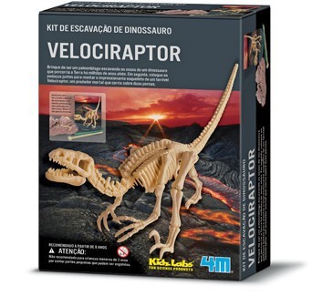Brinquedo Científico Kit Escavação de Esqueleto Velociraptor